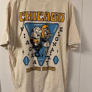 Relish Brand Beige Chicago V Triangle Graphic T-Shirt XL